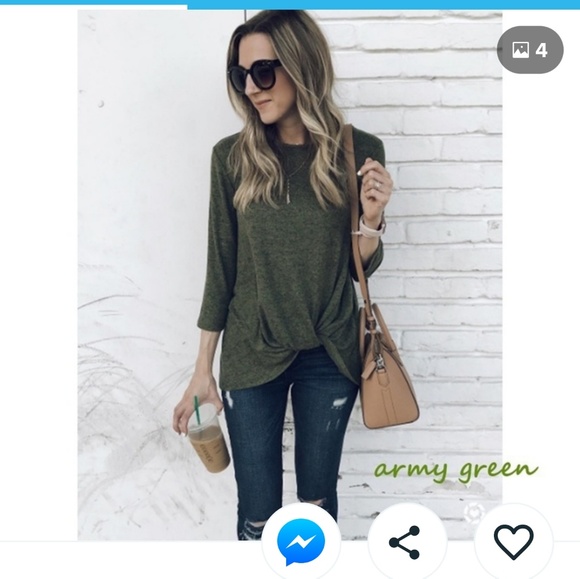 Green tied up top - Picture 1 of 3